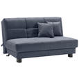 SCHLAFSOFA Mikrovelours Dunkelblau  - Schwarz/Dunkelblau, KONVENTIONELL, Textil/Metall (145/85/100cm) - Carryhome