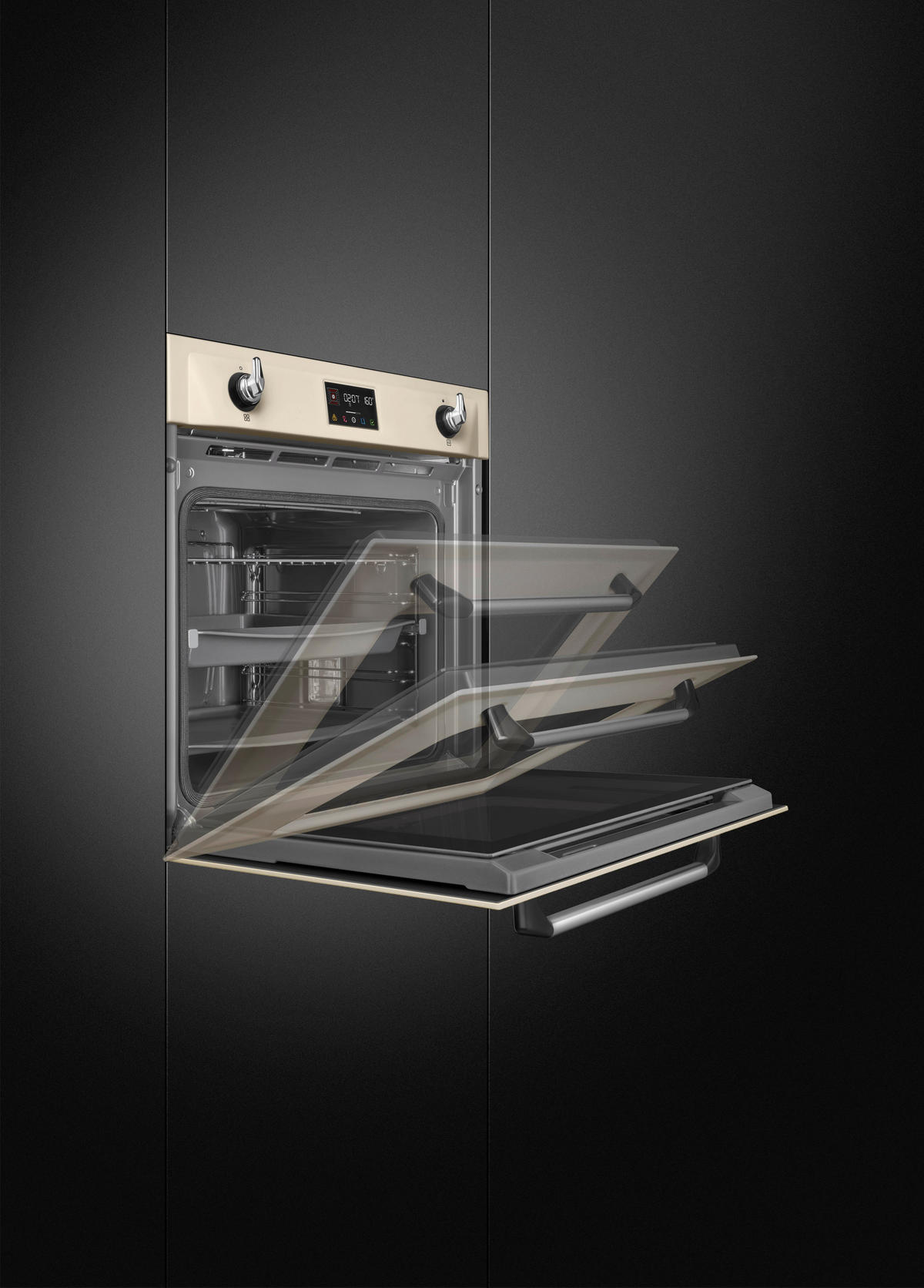 EINBAUBACKOFEN SOP6902S2PP  - Creme, Basics, Glas/Metall (59,7/59,2/54,8cm) - SMEG