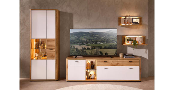 WANDBOARDSET 2-teilig Glas, Holzwerkstoff Eichefarben  - Eichefarben, MODERN, Glas/Holzwerkstoff (70/26/24cm) - Xora