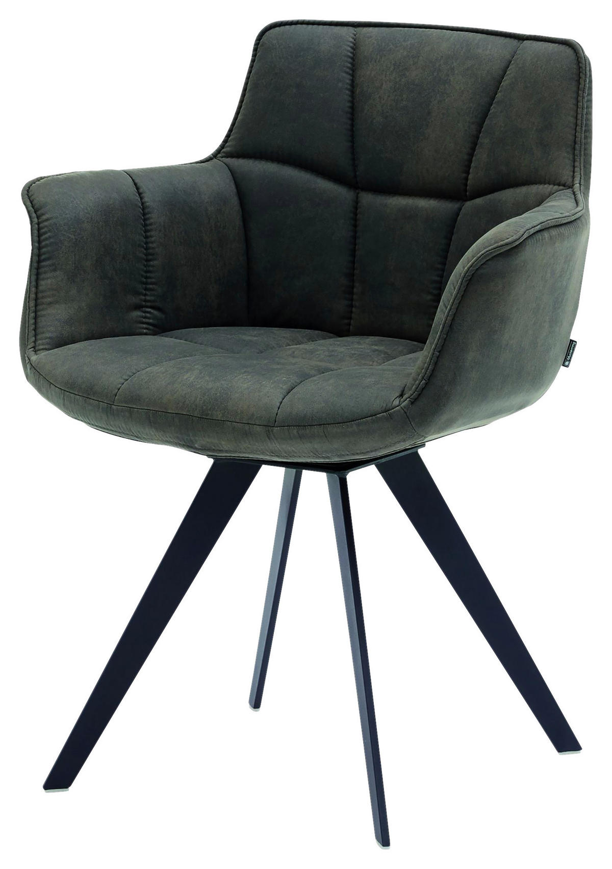 ARMLEHNSTUHL  in Mikrofaser  - Anthrazit/Schwarz, Design, Textil/Metall (67/85/60cm) - Musterring