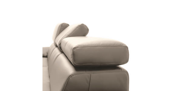 ECKSOFA in Echtleder Creme  - Creme/Schwarz, Design, Leder/Metall (187/295cm) - Novel