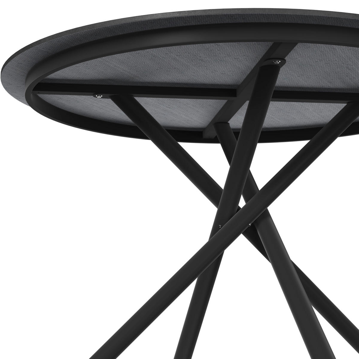 GARTENTISCH 120/120/75 cm Metall, Stein Anthrazit, Dunkelgrau rund  - Dunkelgrau/Anthrazit, Modern, Stein/Metall (120/120/75cm) - Amatio