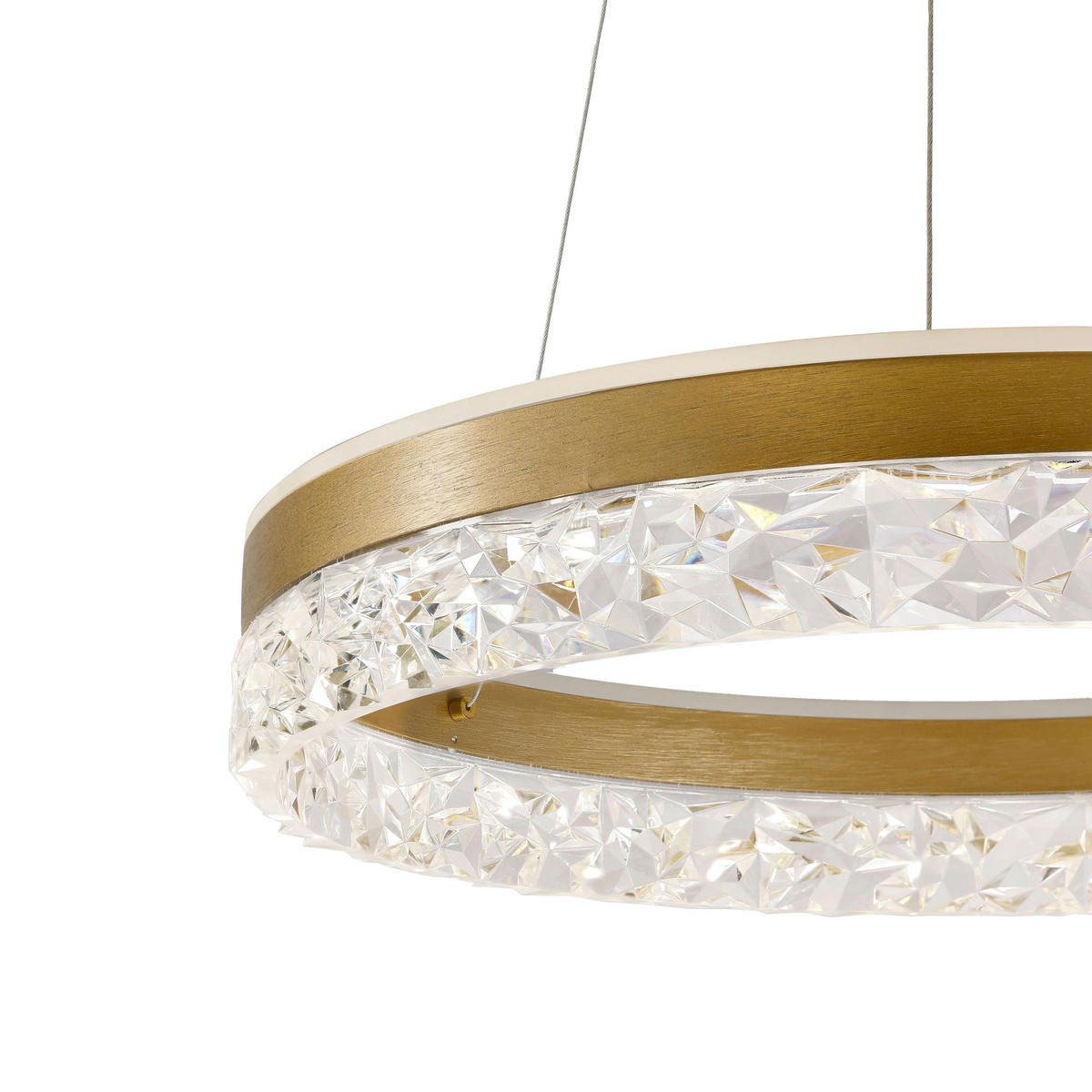 LED-PENDELLEUCHTE 50/50/120 cm  - Transparent/Goldfarben, KONVENTIONELL, Kunststoff/Metall (50/50/120cm)
