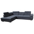 ECKSOFA  in Chenille Dunkelgrau  242/313 cm  - Chromfarben/Dunkelgrau, Design, Textil (242/313cm) - Xora