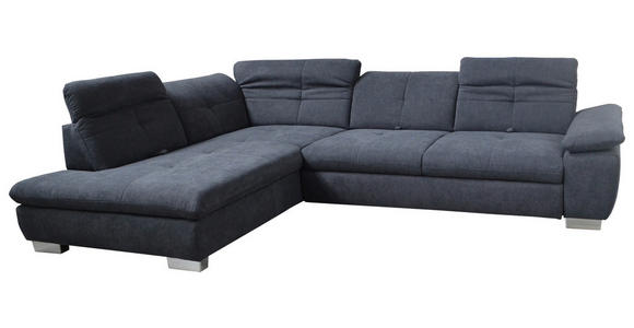 ECKSOFA  in Chenille Dunkelgrau  242/313 cm  - Chromfarben/Dunkelgrau, Design, Textil (242/313cm) - Xora