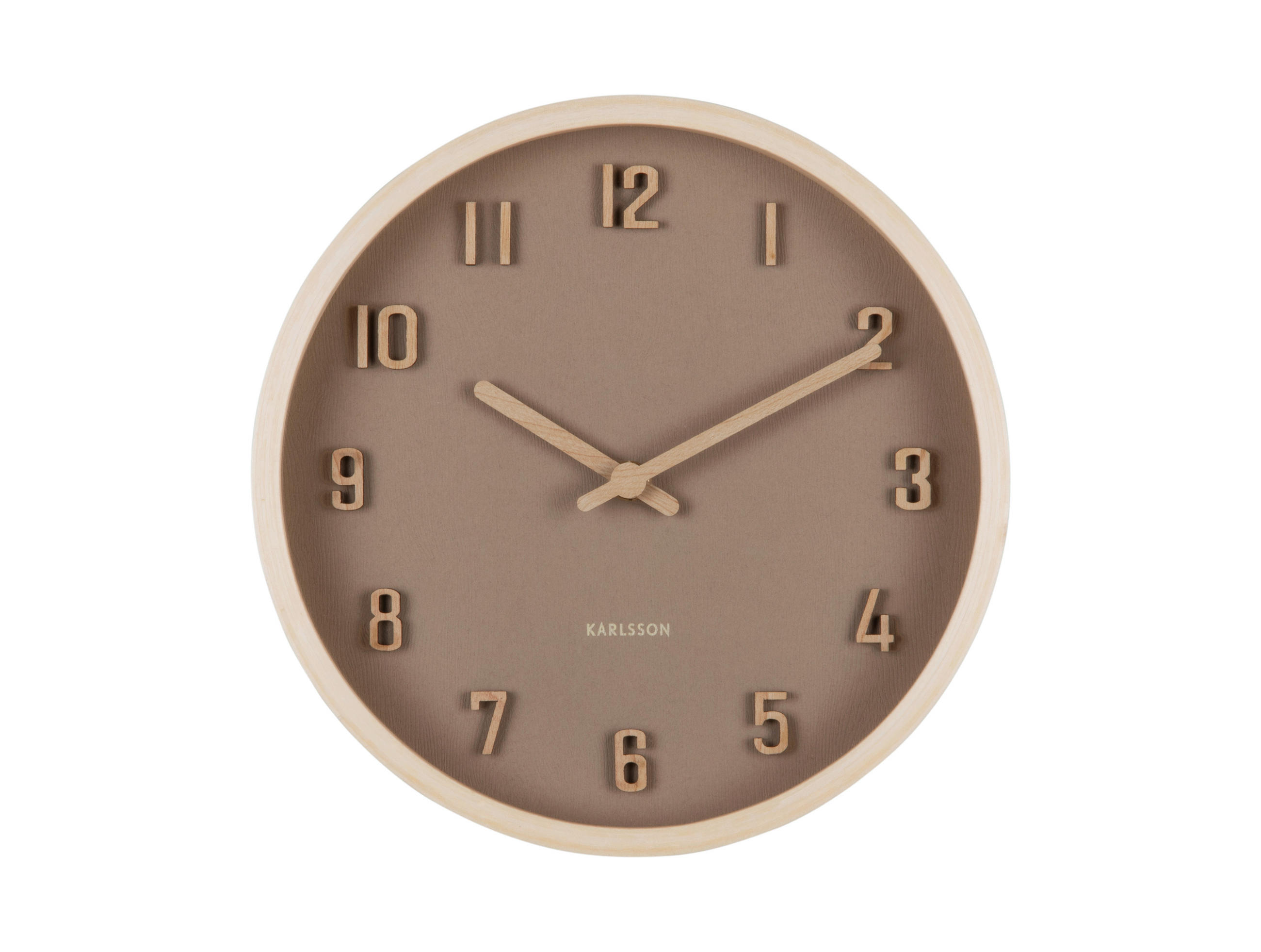 WANDUHR Nervadura Hellbraun  - Hellbraun, Basics, Holzwerkstoff (22cm) - Karlsson