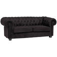CHESTERFIELD-SOFA Webstoff Anthrazit  - Wengefarben/Anthrazit, LIFESTYLE, Holz/Textil (206/76,5/96cm) - Landscape