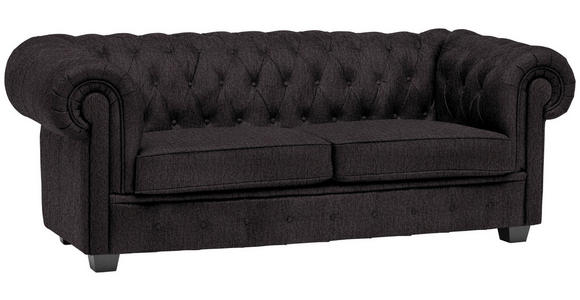 CHESTERFIELD-SOFA Webstoff Anthrazit  - Wengefarben/Anthrazit, LIFESTYLE, Holz/Textil (206/76,5/96cm) - Landscape