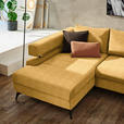 ECKSOFA in Chenille Currygelb  - Currygelb/Schwarz, KONVENTIONELL, Textil/Metall (184/265cm) - Hom`in