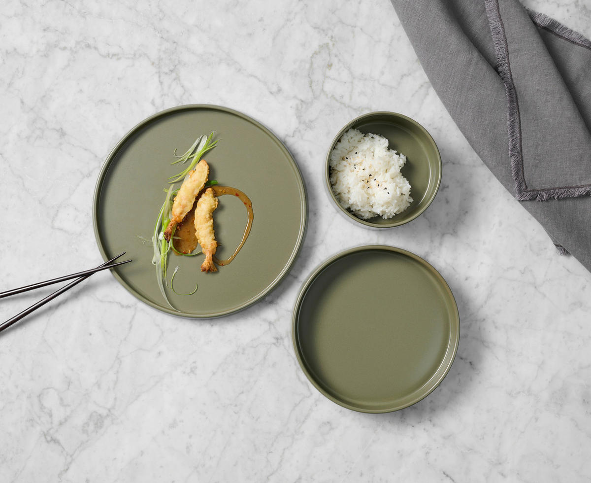 KOMBISERVICE Kyoto 12-teilig  - Grün, Trend, Keramik - Novel