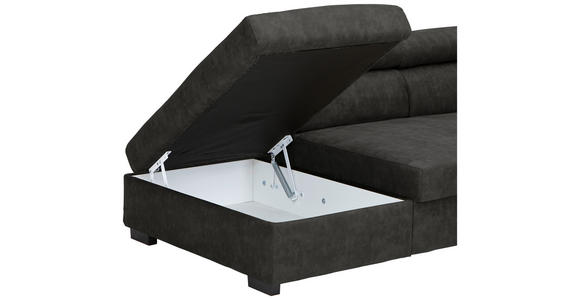 ECKSOFA  in Lederlook Anthrazit  230/263 cm  - Anthrazit/Schwarz, Design, Kunststoff/Textil (230/263cm) - Hom`in