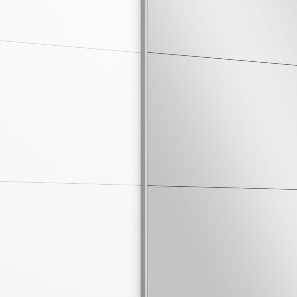 SCHWEBETÜRENSCHRANK  in Weiß  - Alufarben/Weiß, MODERN, Holzwerkstoff/Metall (226/230/62cm) - Rauch Möbel