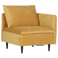 SOFAELEMENT Senfgelb Flachgewebe Rückenkissen, Rücken echt  - Senfgelb/Schwarz, KONVENTIONELL, Holz/Textil (83/72/83cm) - Carryhome