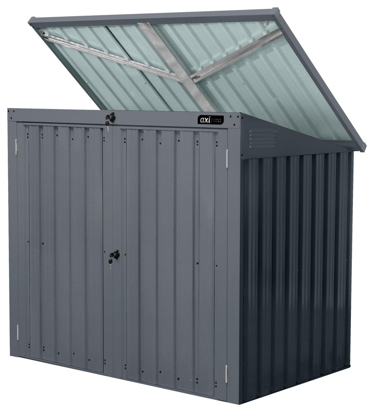 MÜLLTONNENBOX - Anthrazit, KONVENTIONELL, Metall (158/134/101cm) - Ambia Garden