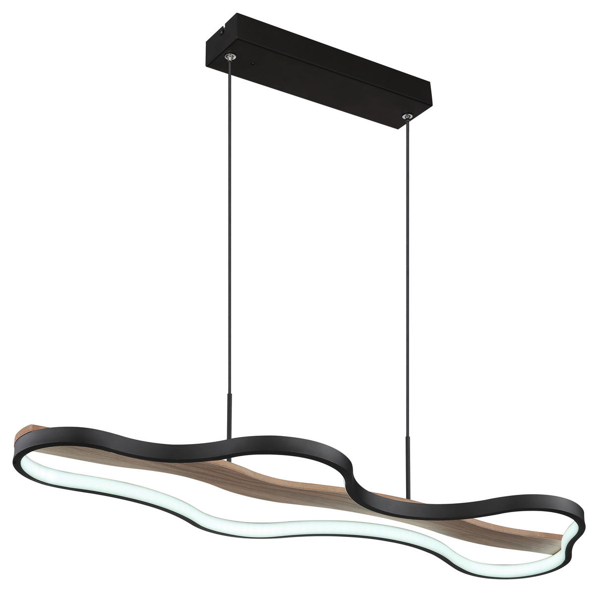 LED-HÄNGELEUCHTE 80,6/29/150 cm    - Dunkelbraun/Opal, Design, Holz/Kunststoff (80,6/29/150cm) - Globo