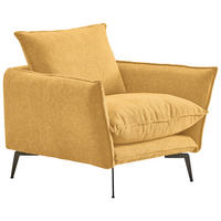 SESSEL in Webstoff Senfgelb  - Senfgelb/Schwarz, Design, Textil/Metall (96/84/100cm) - Livetastic