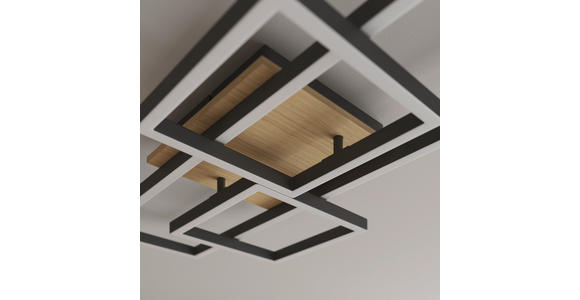 LED-DECKENLEUCHTE Worcester 70/38/7,5 cm  - Braun, Basics, Holz/Kunststoff (70/38/7,5cm) - Novel