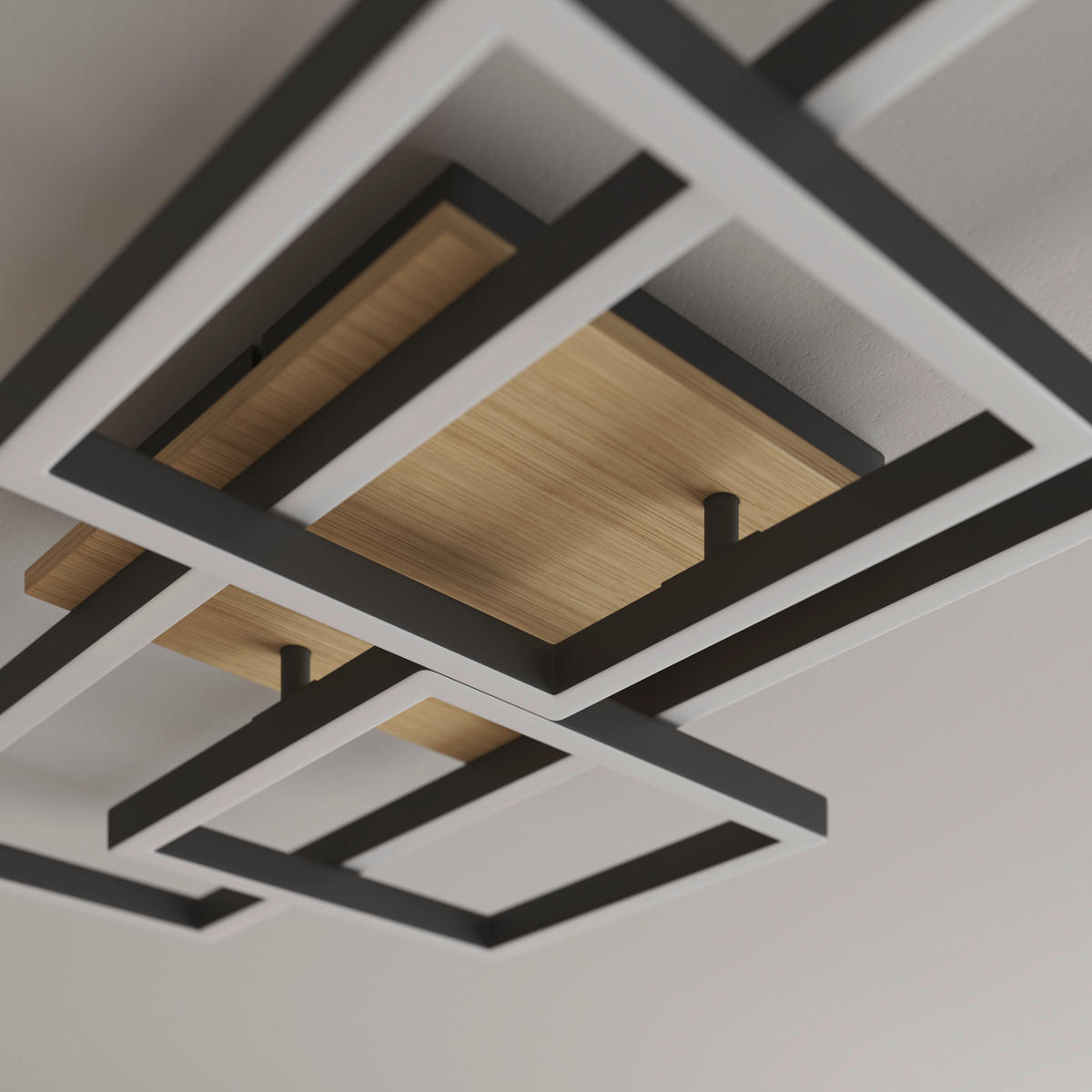 LED-DECKENLEUCHTE Worcester 70/38/7,5 cm   - Braun, Basics, Holz/Kunststoff (70/38/7,5cm) - Novel