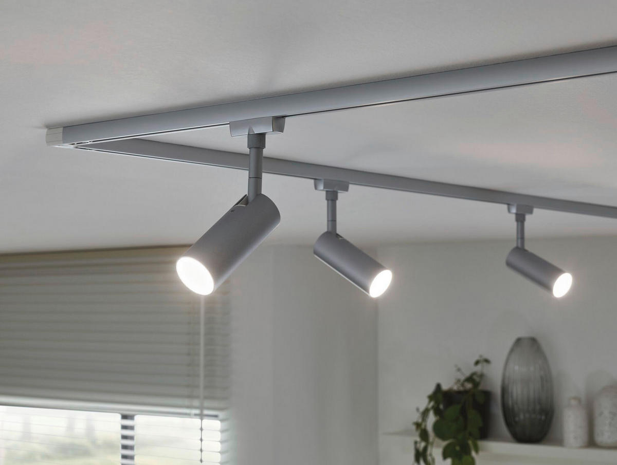 SCHIENENSYSTEM-STRAHLER - Chromfarben, Design, Metall (4,2/18,6cm) - Paulmann