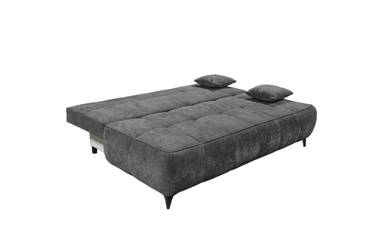 SCHLAFSOFA ELISA Webstoff Anthrazit  inkl. Bettkasten  - Anthrazit/Schwarz, MODERN, Kunststoff/Textil (215/96/106cm) - MID.YOU