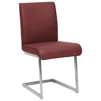 SCHWINGSTUHL  in Stahl Mikrofaser  - Edelstahlfarben/Bordeaux, Design, Holzwerkstoff/Textil (48/91/60cm) - Dieter Knoll