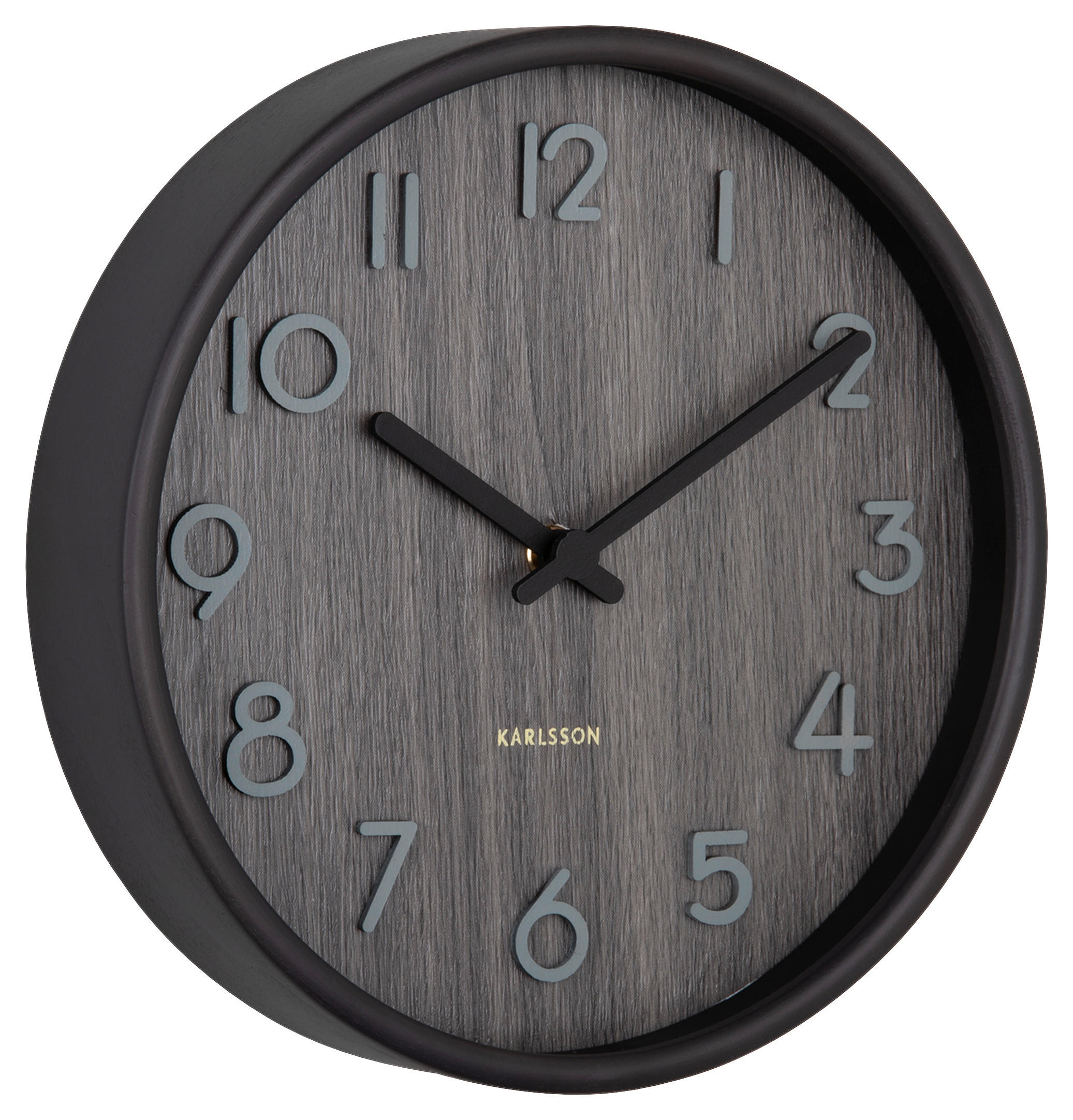 WANDUHR  Grau  - Grau, Basics, Holz (22/22/4,5cm) - Karlsson