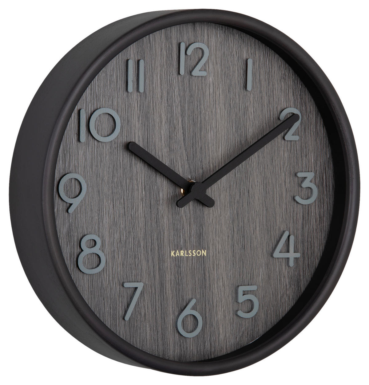 WANDUHR  Grau  - Grau, Basics, Holz (22/22/4,5cm) - Karlsson