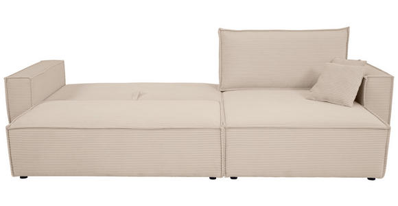 ECKSOFA inkl. Funktionen Beige Cord  - Beige/Schwarz, Design, Textil (267/141cm) - Xora