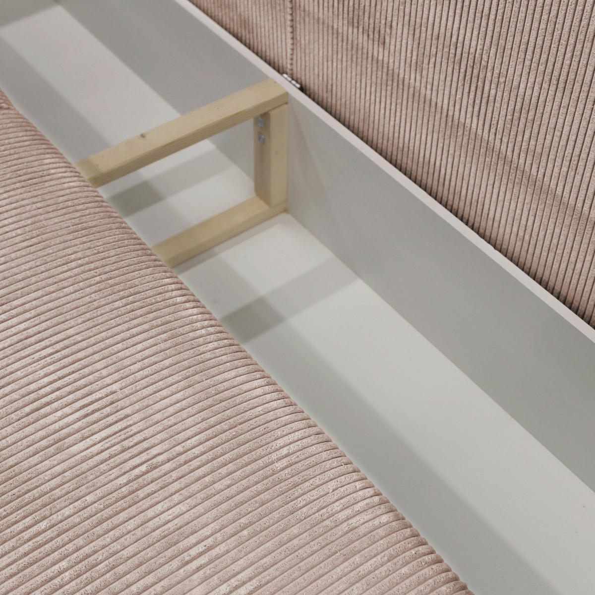 SCHLAFSOFA LOFT Cord Rosa  inkl. Zierkissen, Rückenkissen, Bettkasten  - Schwarz/Rosa, Design, Kunststoff/Textil (255/90/97cm) - MID.YOU