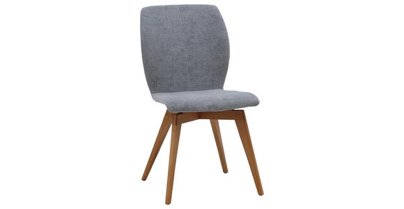STUHL Velours Eichefarben, Grau - Eichefarben/Grau, Design, Holz/Textil (50/89/64cm) - Dieter Knoll