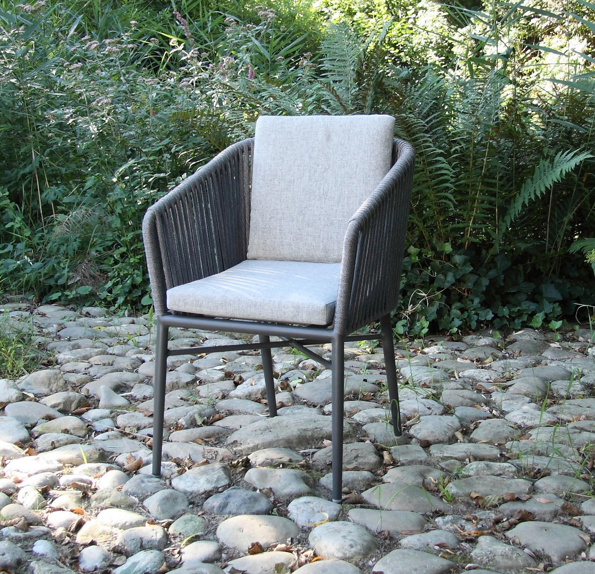 STAPELSESSEL Aluminium Graphitfarben, Grau  - Graphitfarben/Grau, MODERN, Textil/Metall (61/82/63cm) - Ambia Garden