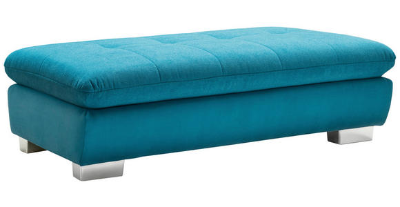 ECKSOFA in Mikrofaser Türkis  - Türkis/Schwarz, Design, Textil/Metall (204/341cm) - Xora