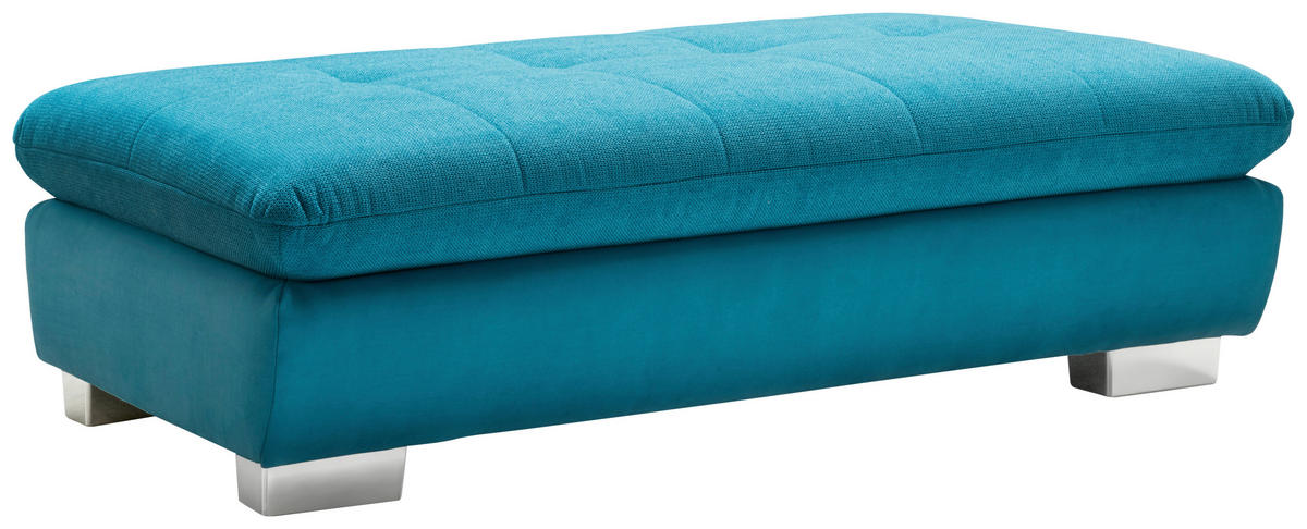 ECKSOFA Türkis Mikrofaser  - Türkis/Schwarz, Design, Textil/Metall (204/341cm) - Xora