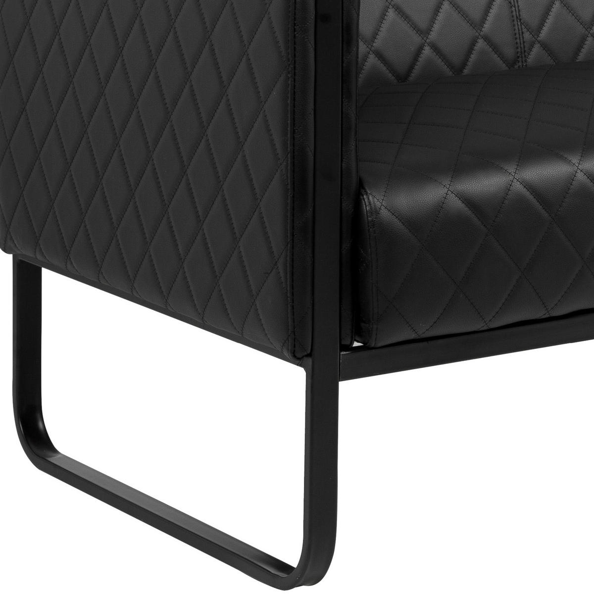 3-SITZER-SOFA in Lederlook Schwarz  - Schwarz, MODERN, Textil/Metall (159/78/71cm) - MID.YOU