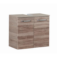 WASCHBECKENUNTERSCHRANK 60/53/33 cm  - Chromfarben/Eichefarben, Design, Holzwerkstoff/Metall (60/53/33cm) - Xora