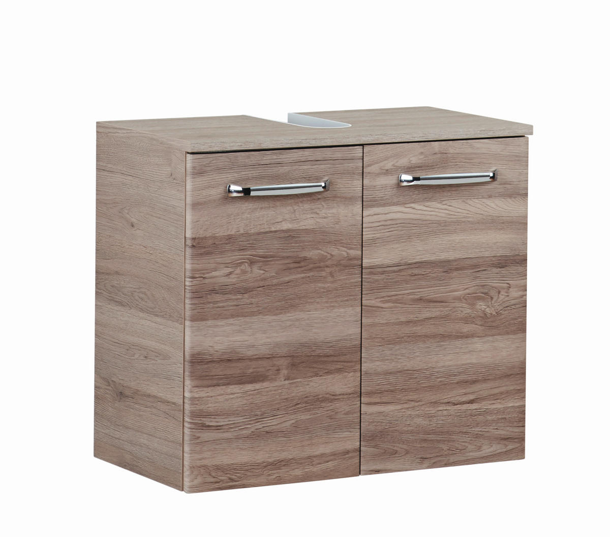 WASCHBECKENUNTERSCHRANK 60/53/33 cm  - Chromfarben/Eichefarben, Design, Holzwerkstoff/Metall (60/53/33cm) - Xora