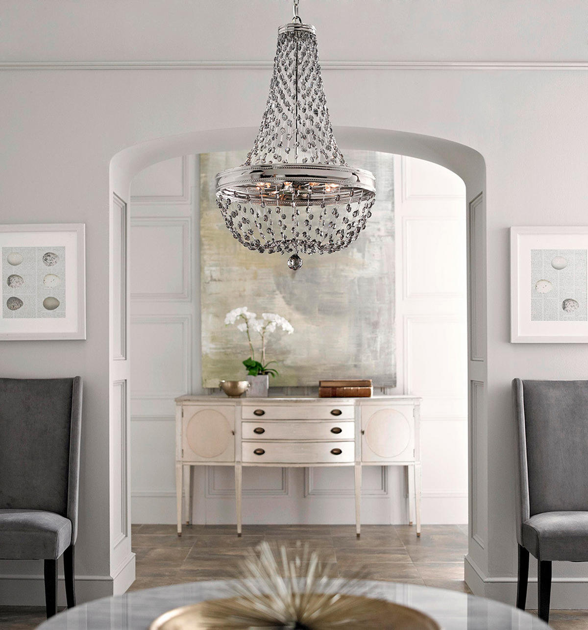 LESTENEC  Elstead Malia      53.6/94.5 cm      E14 - barve niklja, Konvencionalno, kovina/steklo (53.6/94.5cm) - Elstead Lighting