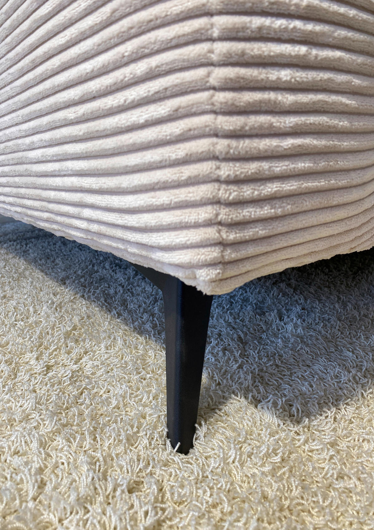 ECKSOFA Cord Beige  - Beige/Schwarz, Lifestyle, Textil/Metall (270/140cm) - Livetastic