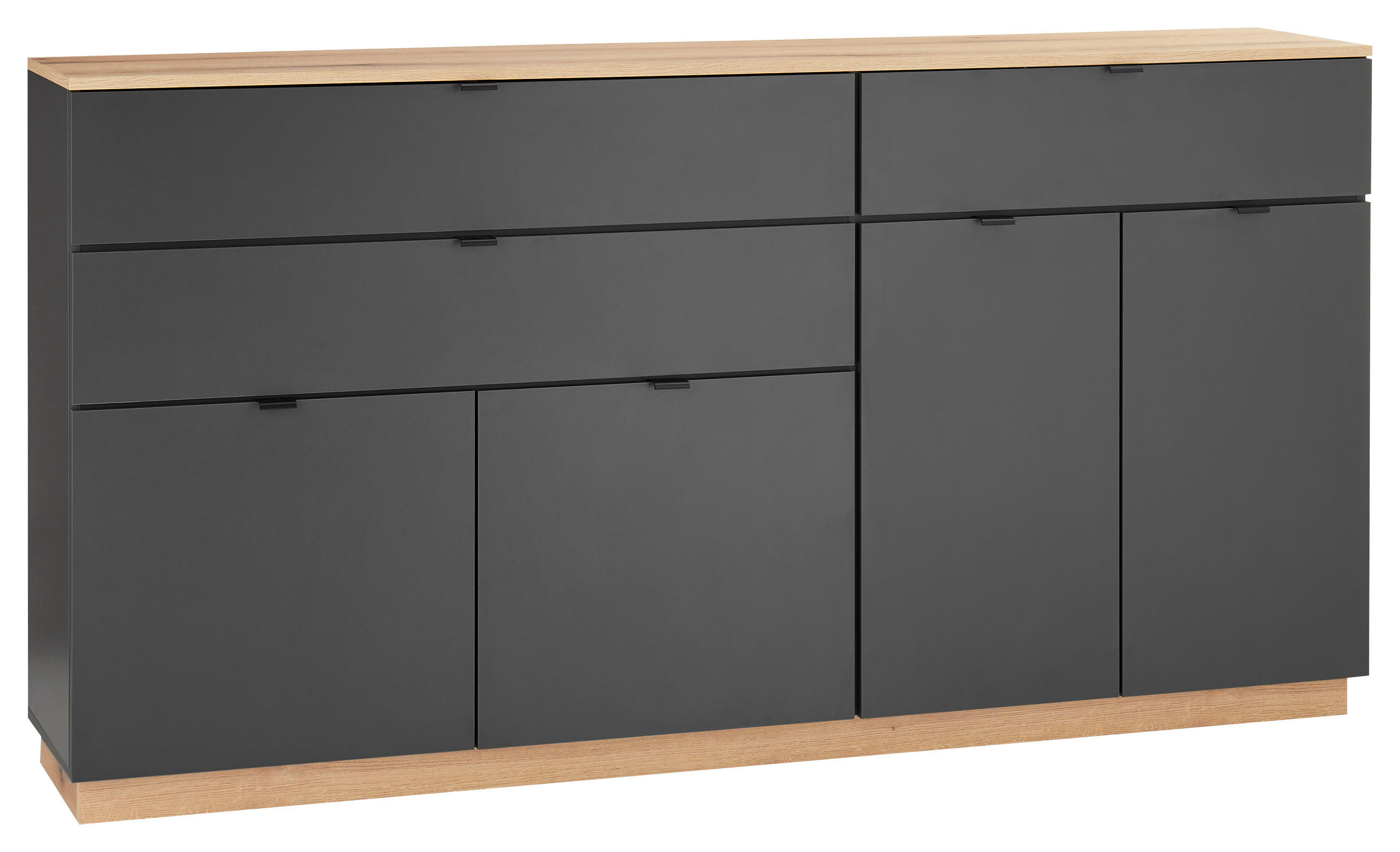 Sideboard Vince II B: 191 cm Anthrazit/Evoke Oak Dekor