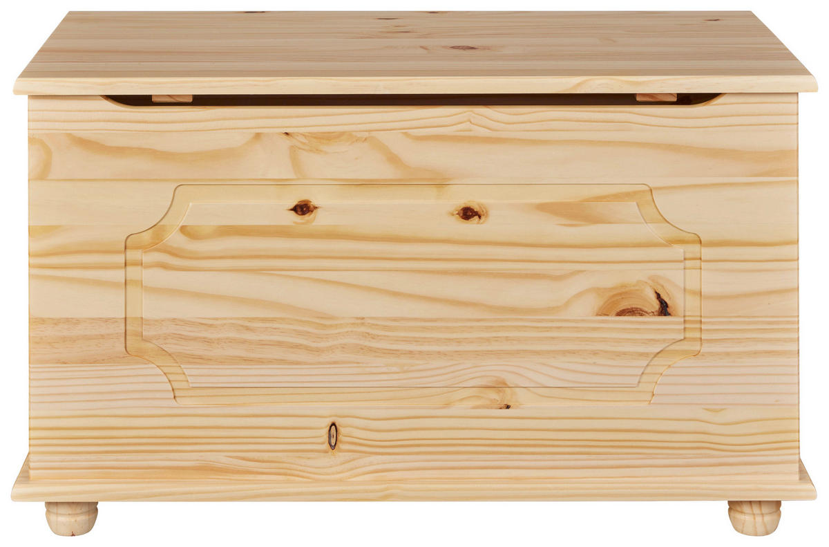 TRUHE Holz Kiefer massiv  - Naturfarben, Basics, Holz (89/53/47cm) - MID.YOU