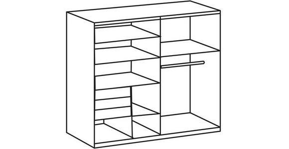 SCHWEBETÜRENSCHRANK  in Graphitfarben, Eiche Artisan  - Schwarz/Graphitfarben, Trend, Holzwerkstoff/Metall (180/198/65cm) - Carryhome