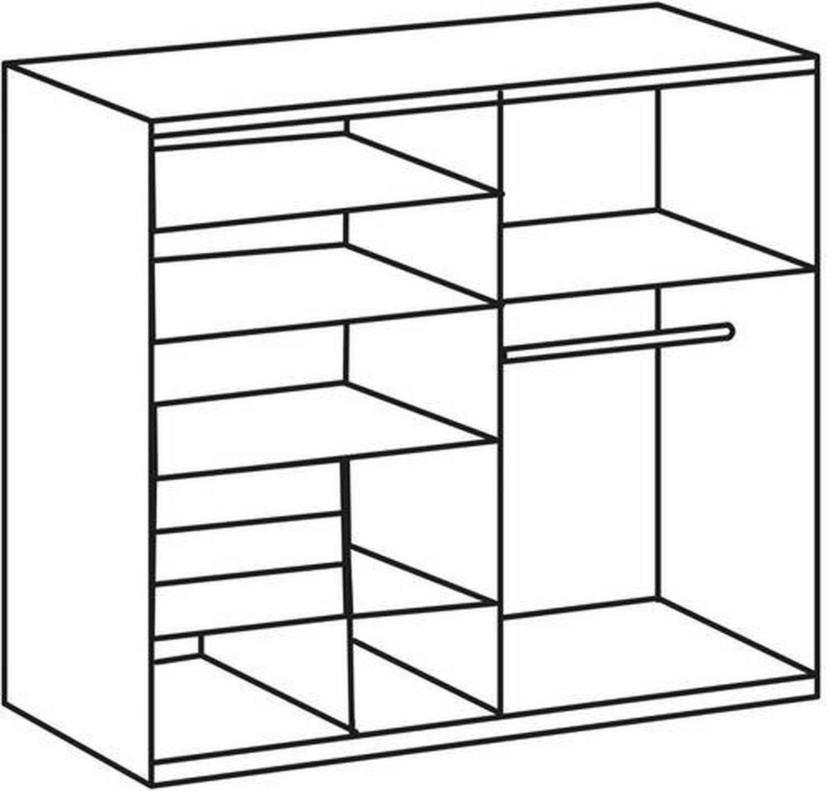 SCHWEBETÜRENSCHRANK in Graphitfarben, Eiche Artisan  - Schwarz/Graphitfarben, Trend, Holzwerkstoff/Metall (180/198/65cm) - Carryhome
