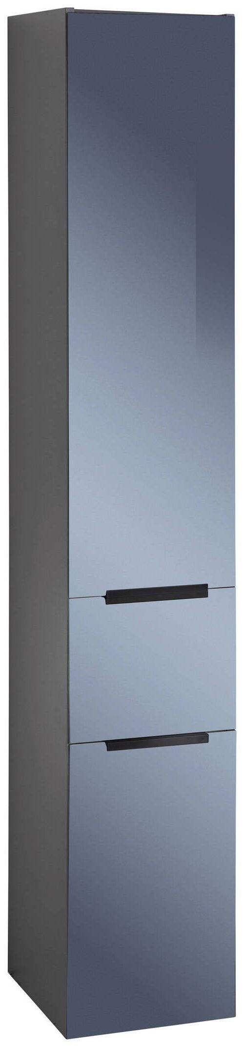 HOCHSCHRANK 30/168/33 cm  - Schwarz/Grau, Design, Glas/Holzwerkstoff (30/168/33cm) - Leonardo Living