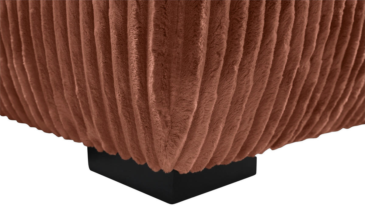 ECKSOFA in Cord Bronzefarben  - Schwarz/Bronzefarben, Modern, Holz/Textil (208/322cm) - MID.YOU