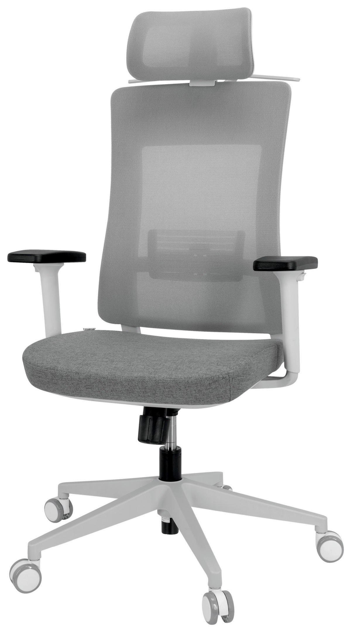 DREHSTUHL Netzbespannung, Flachgewebe Grau  - Grau, Basics, Kunststoff/Textil (66/120/60cm) - MID.YOU