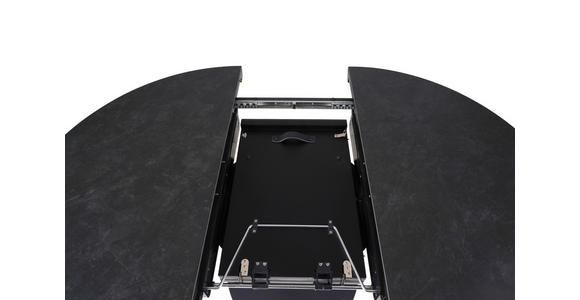 ESSTISCH Dunkelgrau rund  ausziehbar  - Dunkelgrau/Schwarz, Design, Keramik/Holzwerkstoff (120-160/120/76cm) - Novel