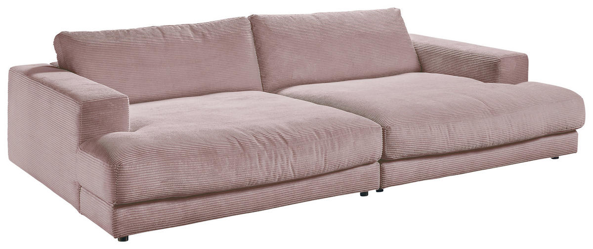 MEGASOFA in Cord Rosa  - Schwarz/Rosa, Design, Kunststoff/Textil (290/86/170cm) - Pure Home Lifestyle