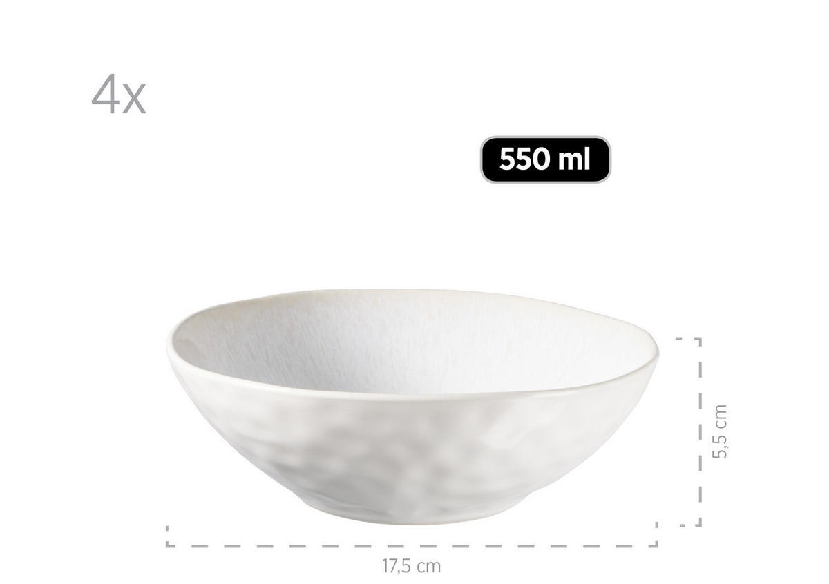 KOMBISERVICE Weiß 16-teilig Frozen  - Weiß, Basics, Keramik (34,7/32/35cm) - Mäser