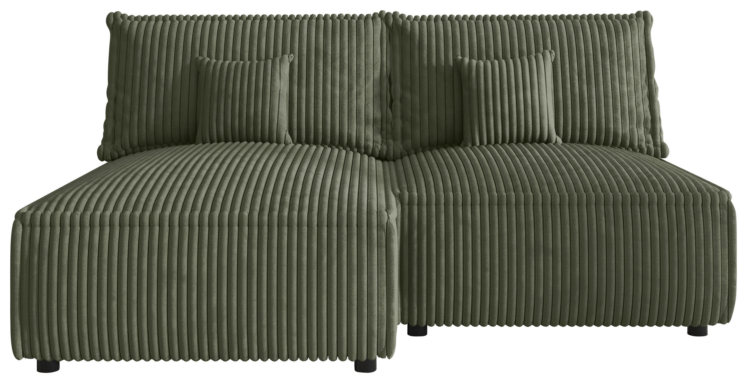 ECKSOFA  in Cord Olivgrün  - Schwarz/Olivgrün, MODERN, Kunststoff/Textil (153/200cm) - Xora