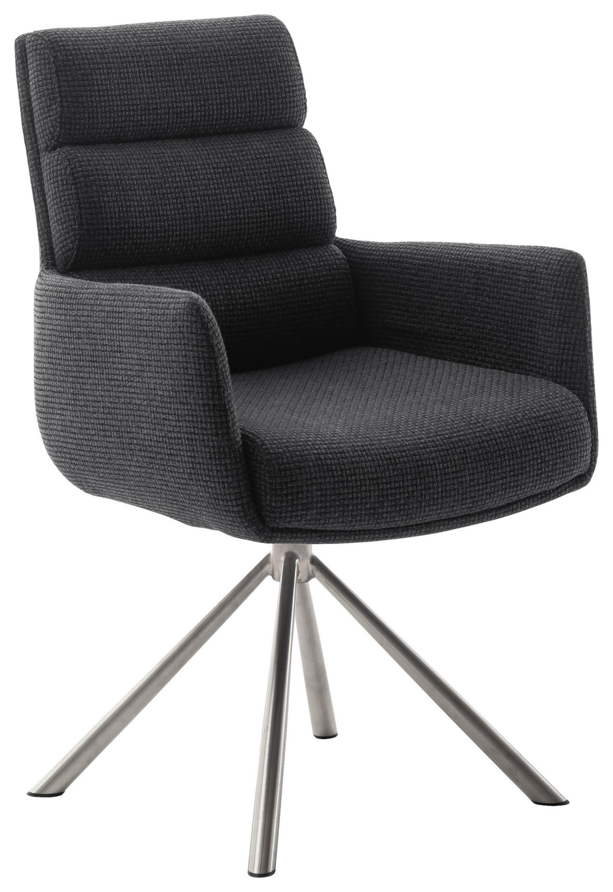 ARMLEHNSTUHL  in Edelstahl Webstoff  - Edelstahlfarben/Anthrazit, Design, Textil/Metall (61/90/64cm) - Dieter Knoll